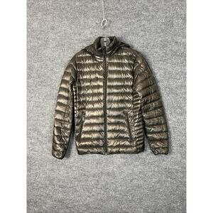 Calvin Klein Womens Packable Premium Down Puffer Jacket Size XS Brown Zip Up